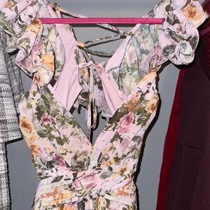 Floral Ruffle Sleeve Dress